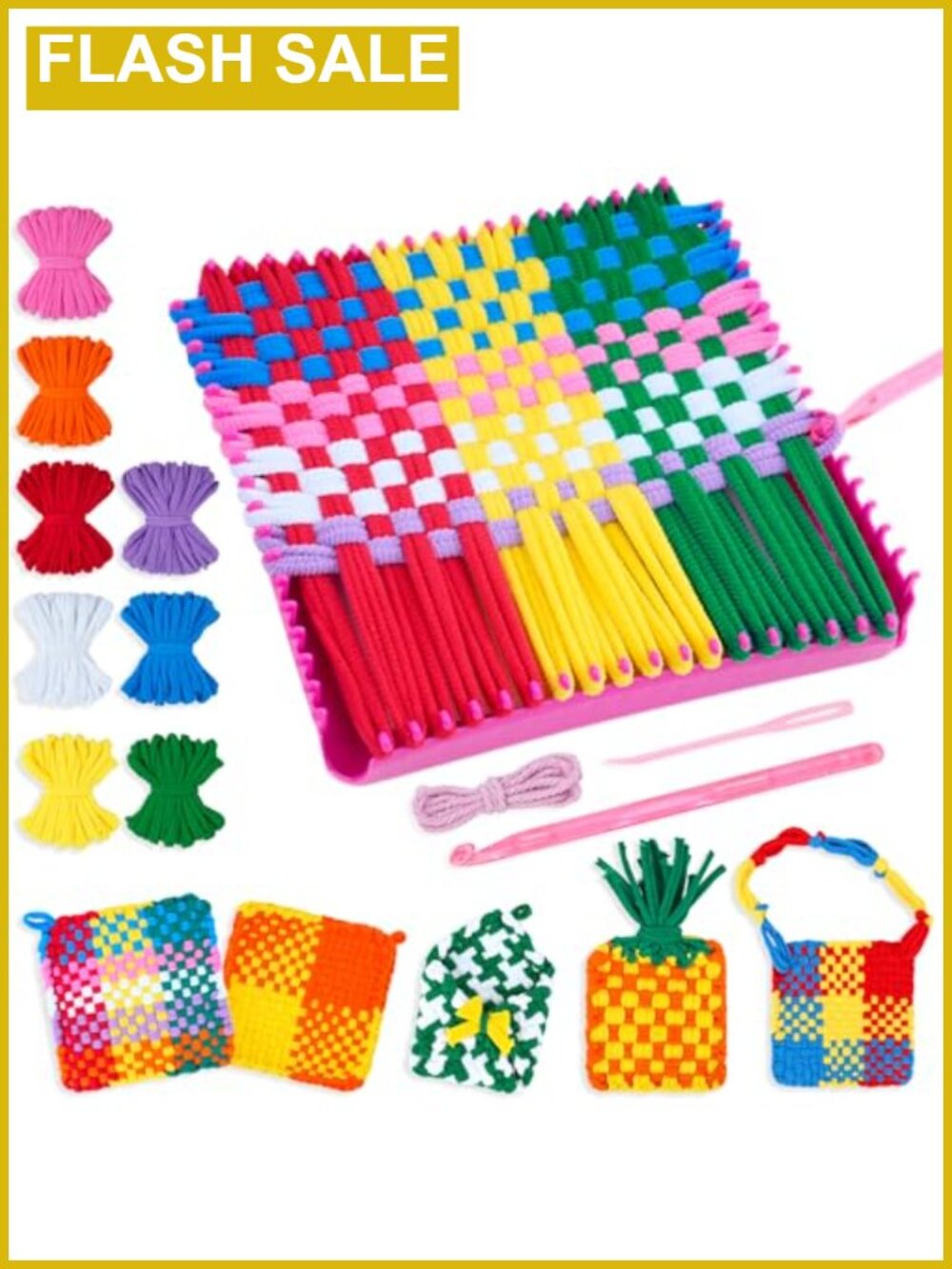 Weaving Loom Kit Pot Holder Crafts for Kids Beginners Make 6 Masterpieces